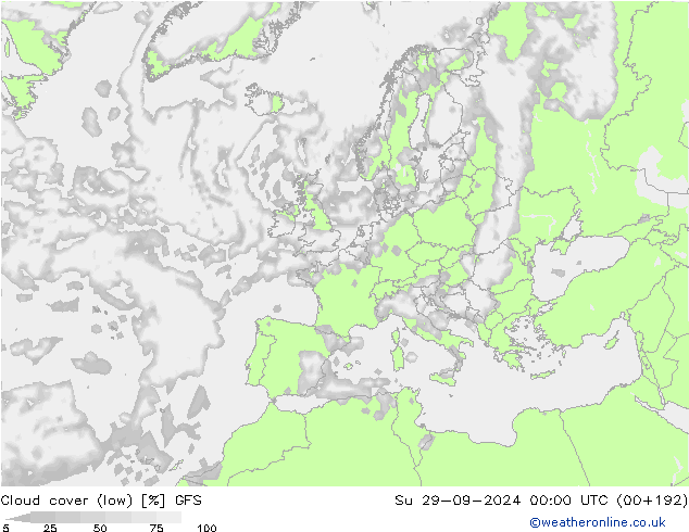 云 (低) GFS 星期日 29.09.2024 00 UTC