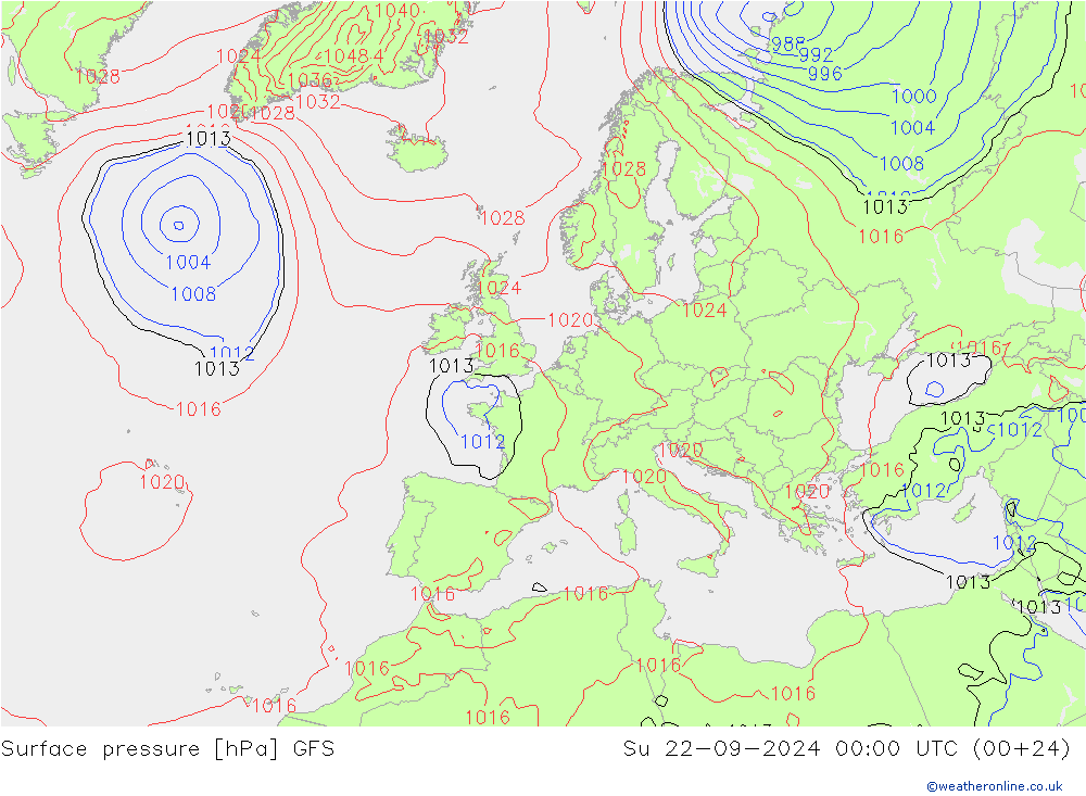 GFS: 星期日 22.09.2024 00 UTC