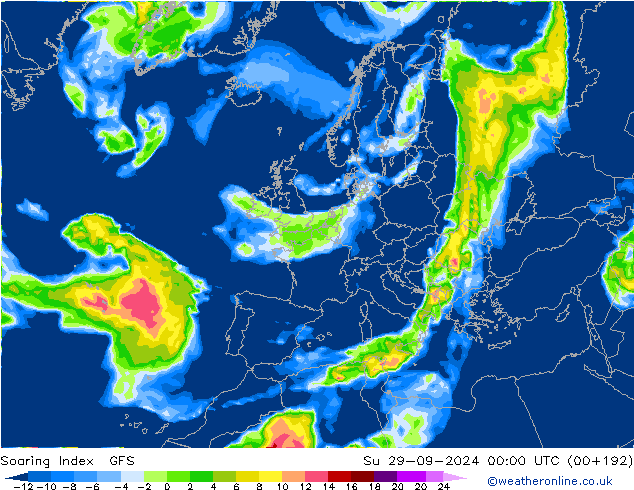 Soaring Index GFS Su 29.09.2024 00 UTC