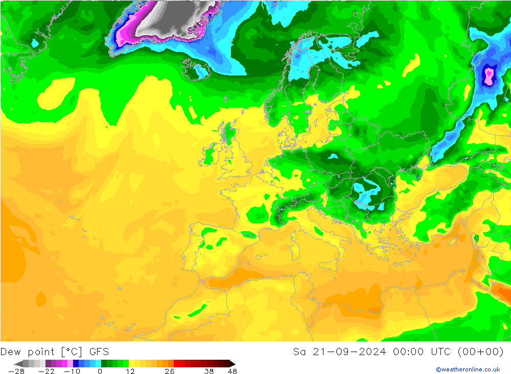 Çiğ Noktası GFS Cts 21.09.2024 00 UTC