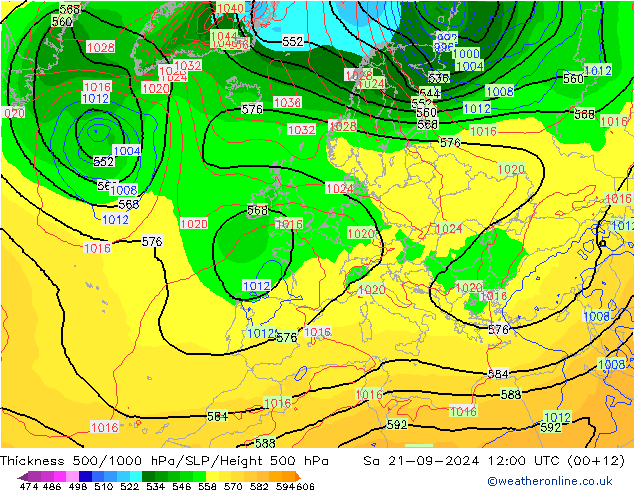 Thck 500-1000hPa GFS Sa 21.09.2024 12 UTC