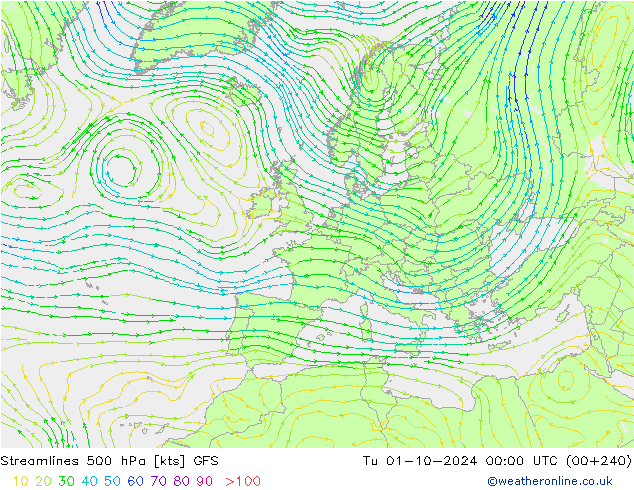 Rüzgar 500 hPa GFS Sa 01.10.2024 00 UTC