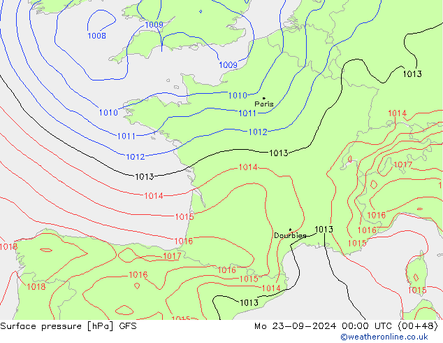 GFS: Pzt 23.09.2024 00 UTC