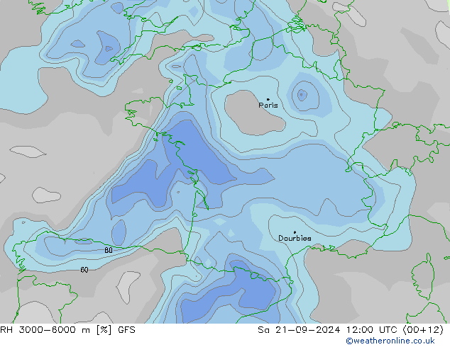 RH 3000-6000 m GFS So 21.09.2024 12 UTC