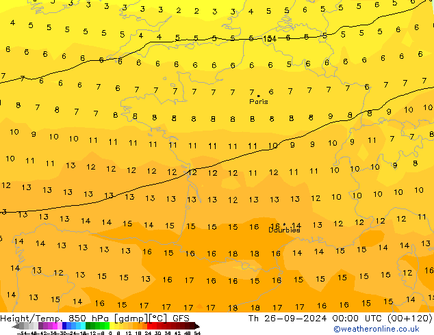 Z500/Rain (+SLP)/Z850 GFS jeu 26.09.2024 00 UTC