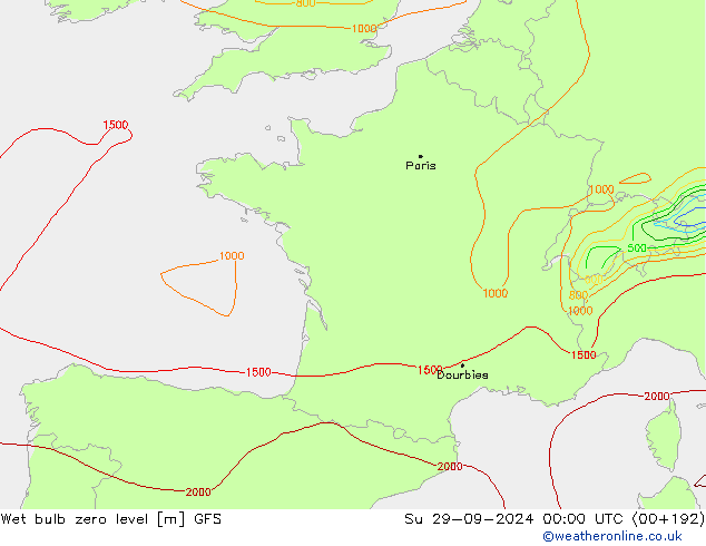 Theta-W Nulgradenniveau GFS september 2024