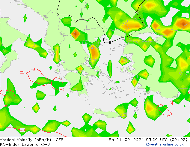 Konveksiyon - İndeks GFS Cts 21.09.2024 03 UTC