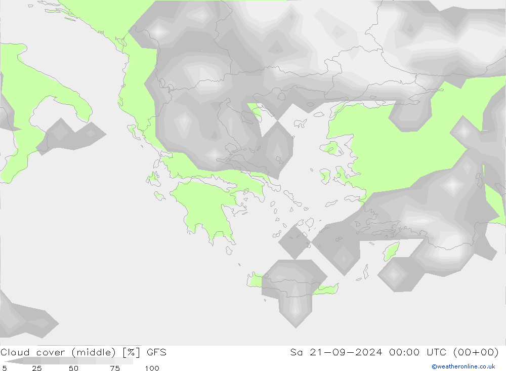 Cloud cover (middle) GFS Sa 21.09.2024 00 UTC