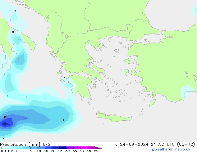 Precipitation GFS Tu 24.09.2024 00 UTC