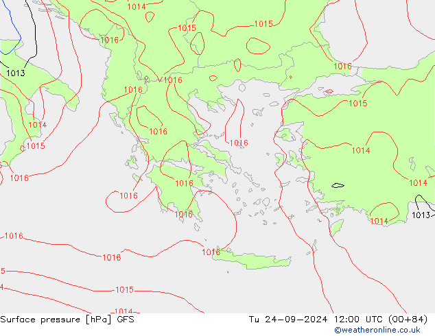 Pressione al suolo GFS mar 24.09.2024 12 UTC