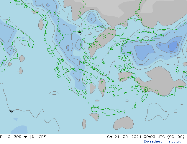 RH 0-300 m GFS Sa 21.09.2024 00 UTC