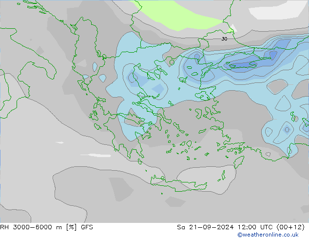 Humidité rel. 3000-6000 m GFS septembre 2024