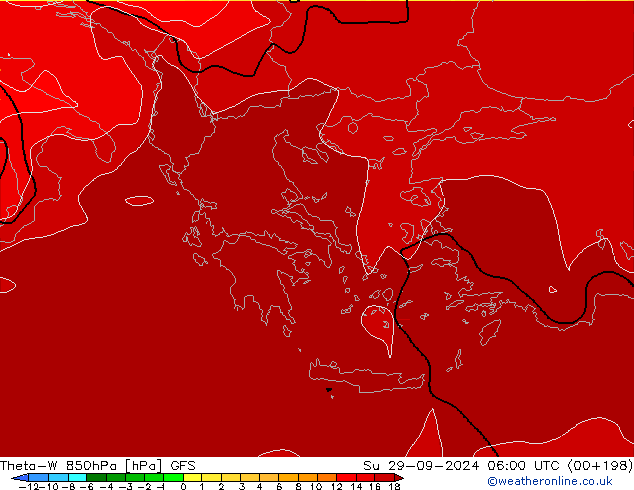 Theta-W 850hPa GFS Su 29.09.2024 06 UTC