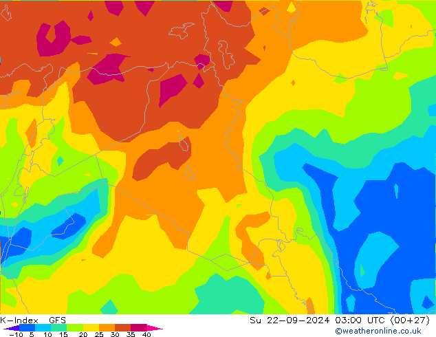 K-Index GFS Su 22.09.2024 03 UTC