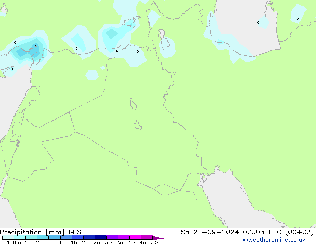 Precipitation GFS Sa 21.09.2024 03 UTC