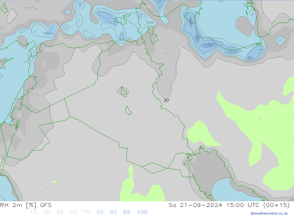 RH 2m GFS Sa 21.09.2024 15 UTC