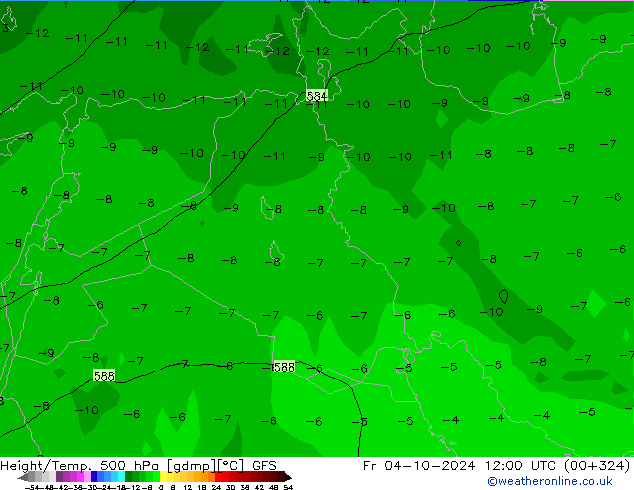 Z500/Rain (+SLP)/Z850 GFS Fr 04.10.2024 12 UTC