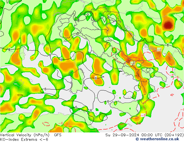 Convection-Index GFS Su 29.09.2024 00 UTC