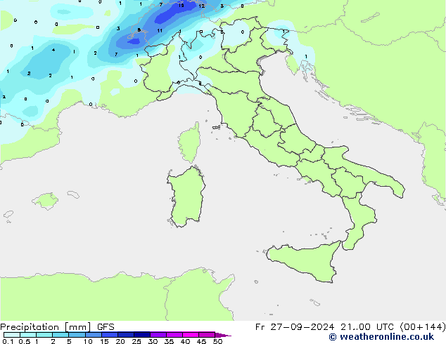 осадки GFS пт 27.09.2024 00 UTC