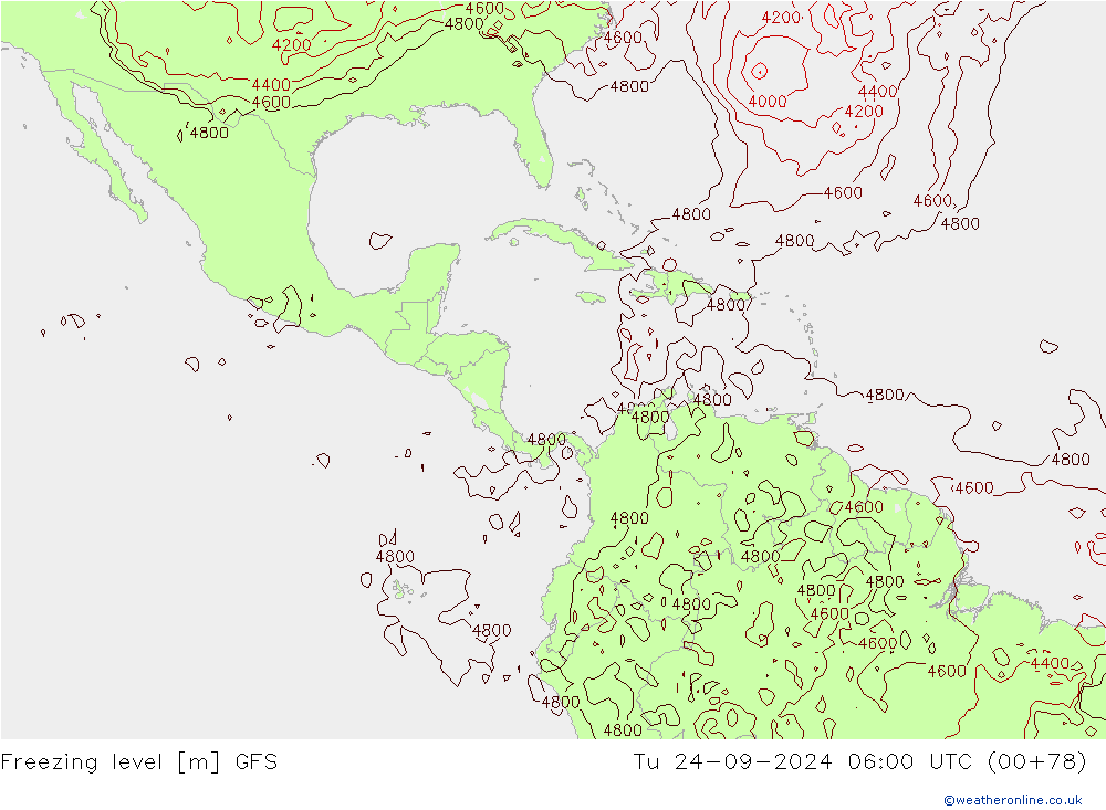 Freezing level GFS Tu 24.09.2024 06 UTC