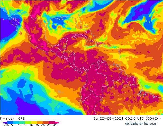 K-Index GFS Su 22.09.2024 00 UTC