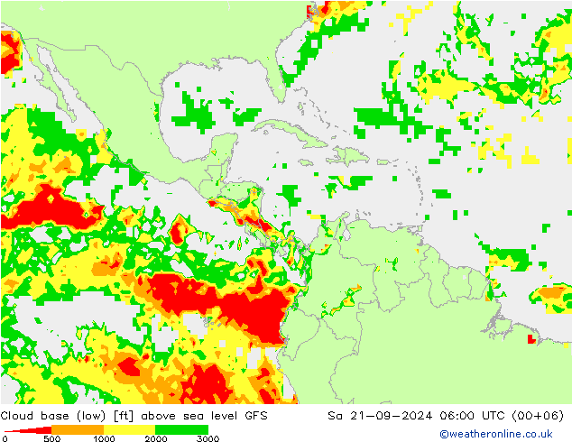 Cloud base (low) GFS Sa 21.09.2024 06 UTC