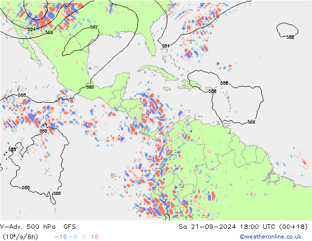 V-Adv. 500 hPa GFS Sa 21.09.2024 18 UTC