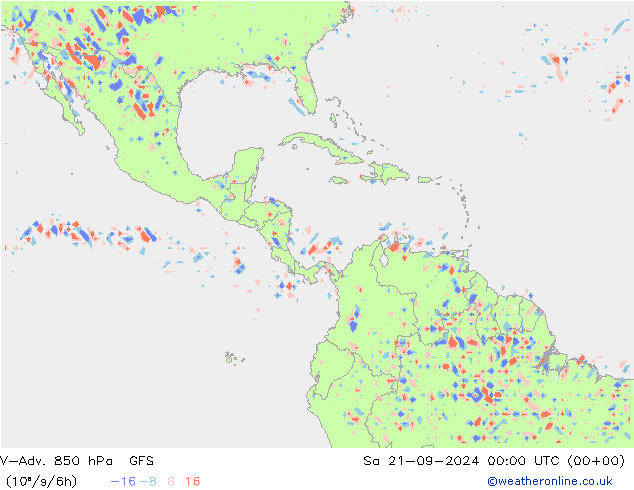 V-Adv. 850 hPa GFS za 21.09.2024 00 UTC