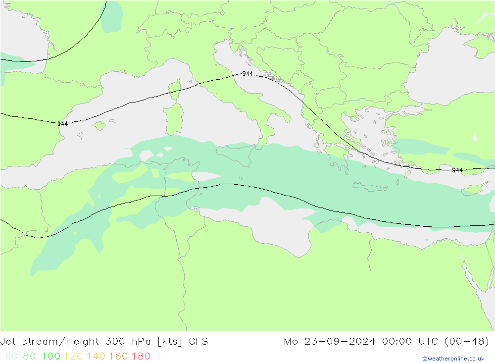Courant-jet GFS lun 23.09.2024 00 UTC