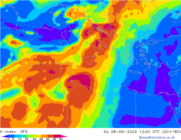 K-Index GFS Sa 28.09.2024 12 UTC