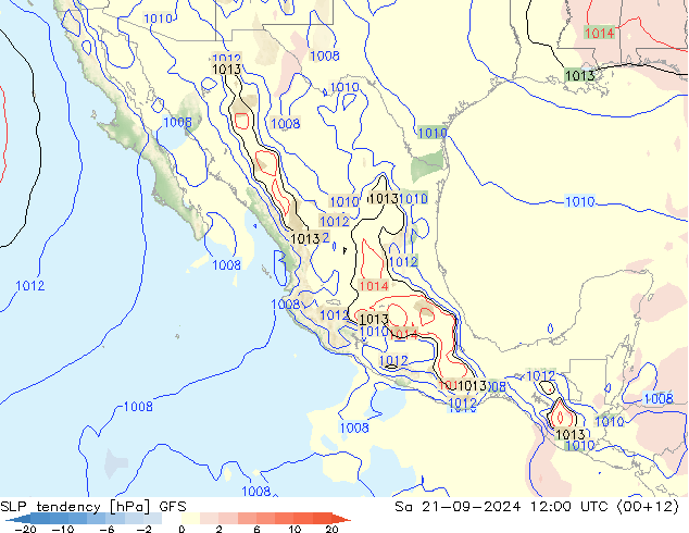 SLP tendency GFS So 21.09.2024 12 UTC