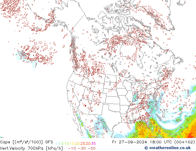 Cape GFS Pá 27.09.2024 18 UTC