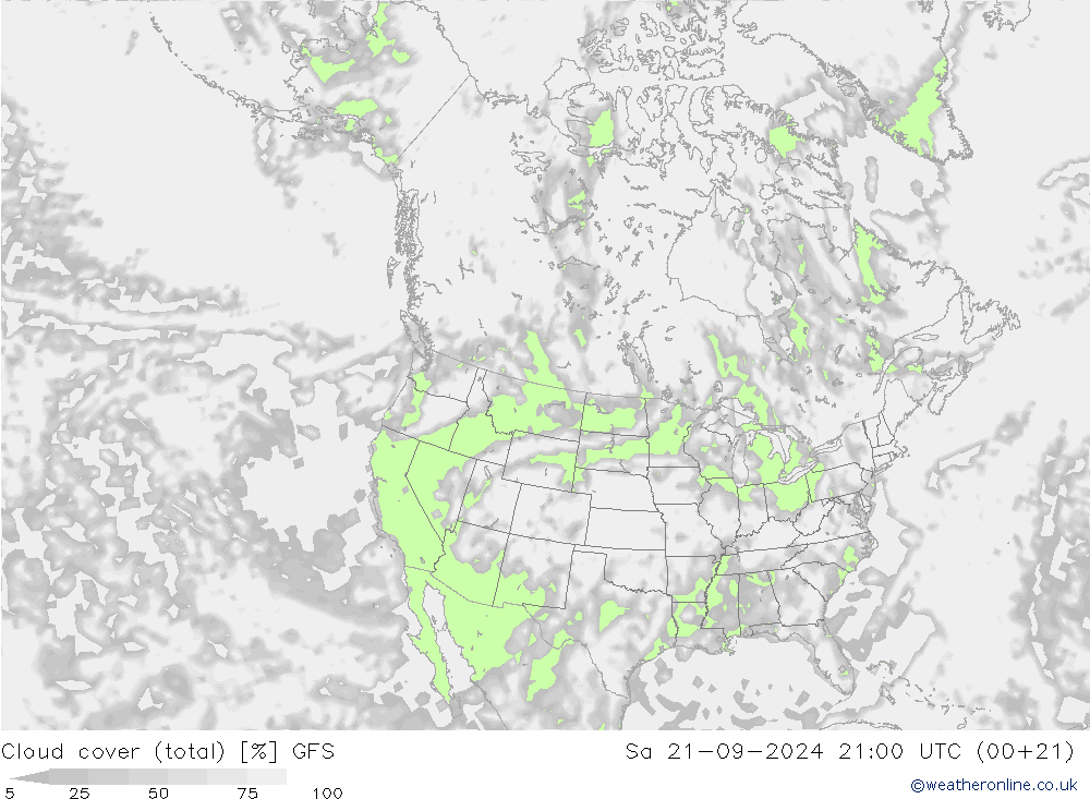 Bulutlar (toplam) GFS Cts 21.09.2024 21 UTC