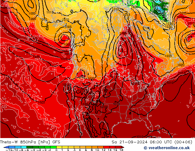 Theta-W 850hPa GFS Cts 21.09.2024 06 UTC