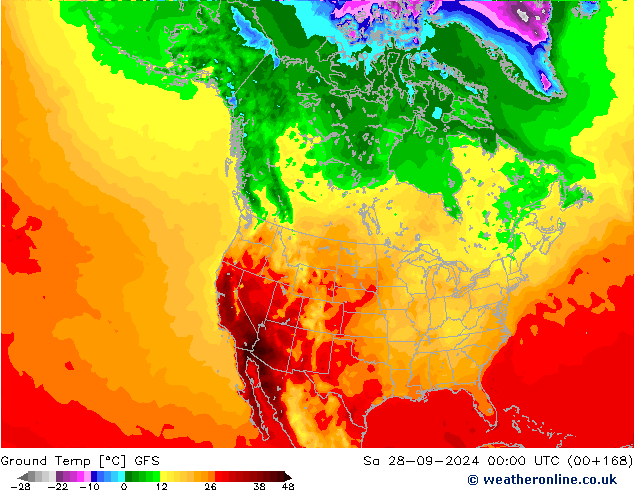 Ground Temp GFS Sa 28.09.2024 00 UTC