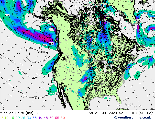 Wind 850 hPa GFS Sa 21.09.2024 03 UTC