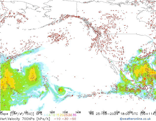 Cape GFS mer 25.09.2024 18 UTC