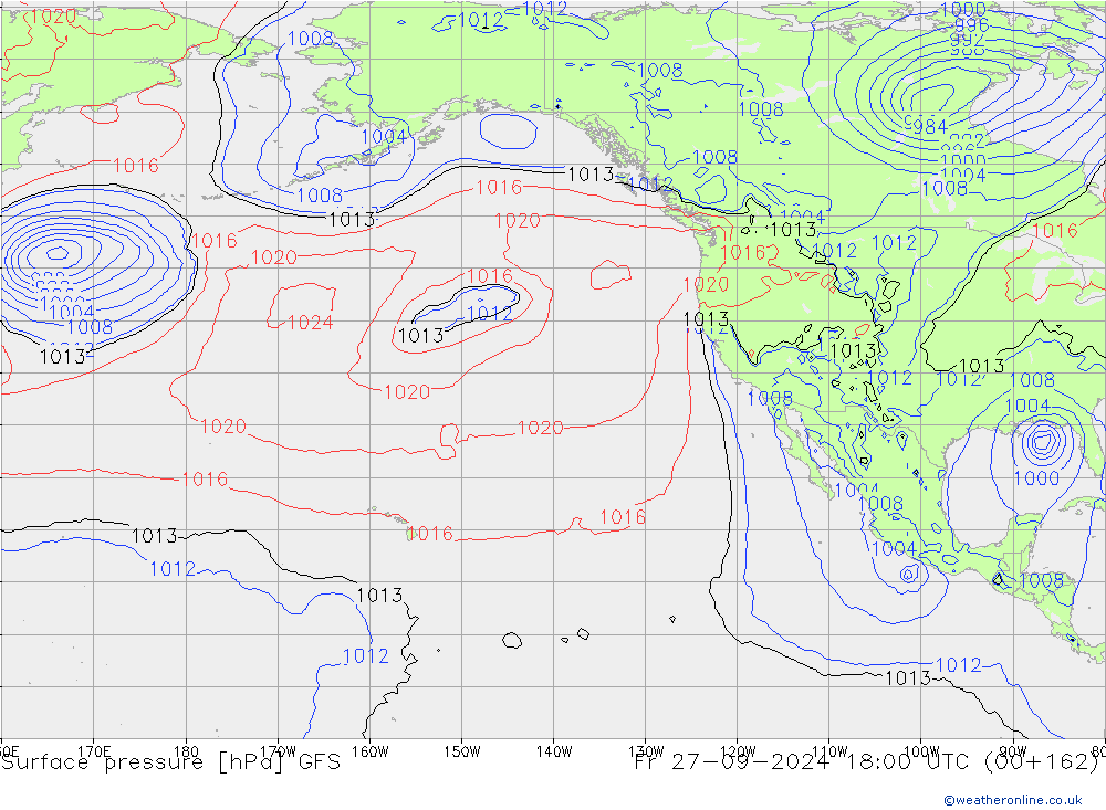 Yer basıncı GFS Cu 27.09.2024 18 UTC