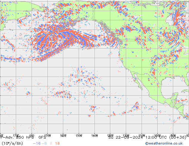 V-Adv. 850 hPa GFS  22.09.2024 12 UTC