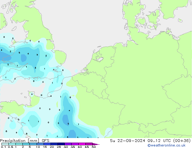 Niederschlag GFS So 22.09.2024 12 UTC