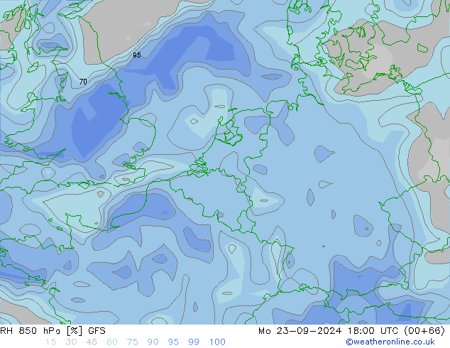 850 hPa Nispi Nem GFS Pzt 23.09.2024 18 UTC