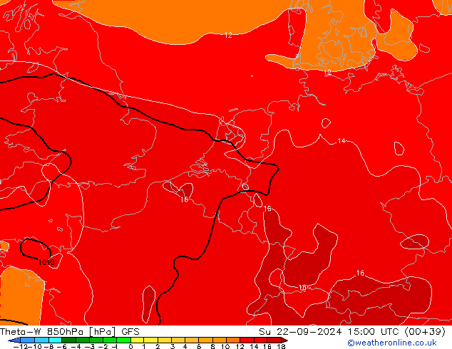 Theta-W 850hPa GFS Su 22.09.2024 15 UTC