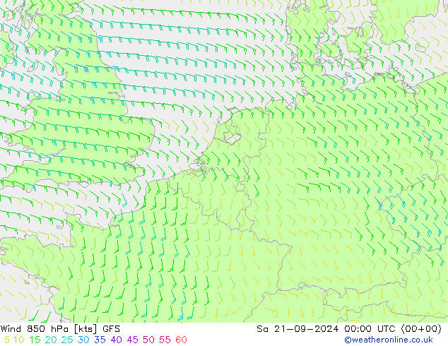 Vento 850 hPa GFS Settembre 2024