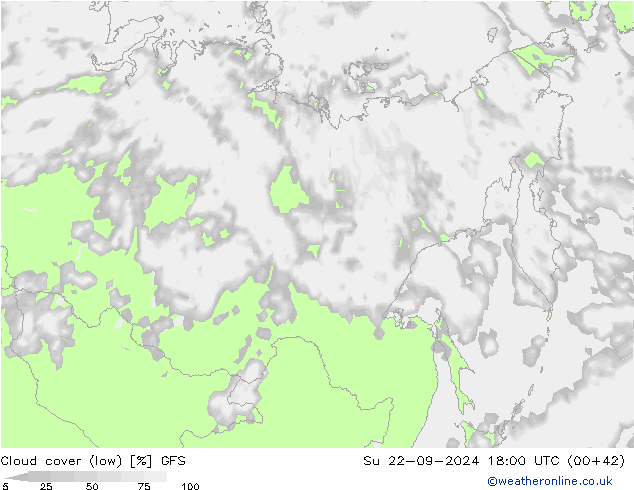 Wolken (tief) GFS So 22.09.2024 18 UTC