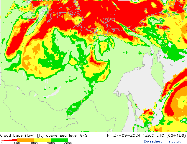 Cloud base (low) GFS vie 27.09.2024 12 UTC