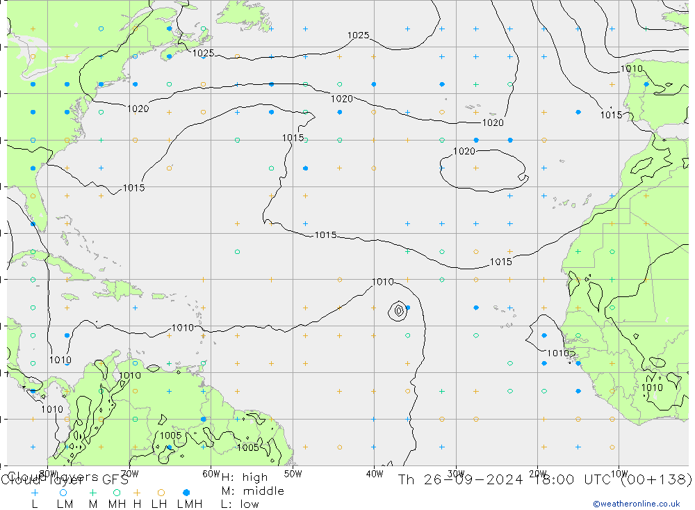 Chmura warstwa GFS czw. 26.09.2024 18 UTC