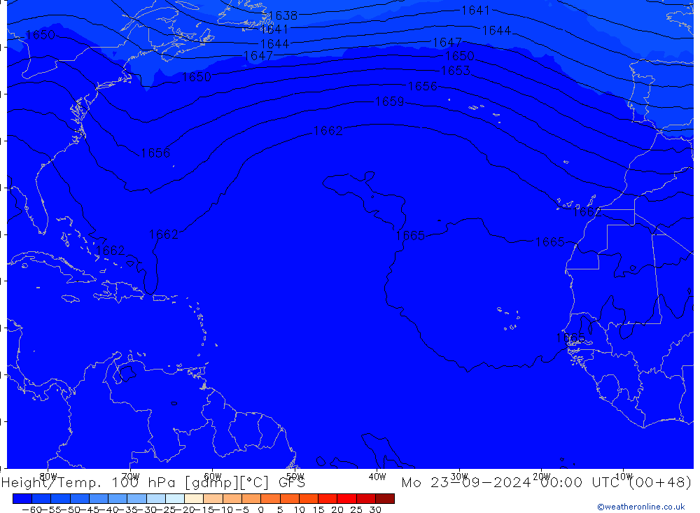 Géop./Temp. 100 hPa GFS lun 23.09.2024 00 UTC