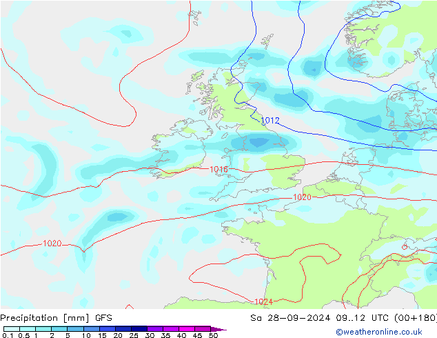 осадки GFS сб 28.09.2024 12 UTC