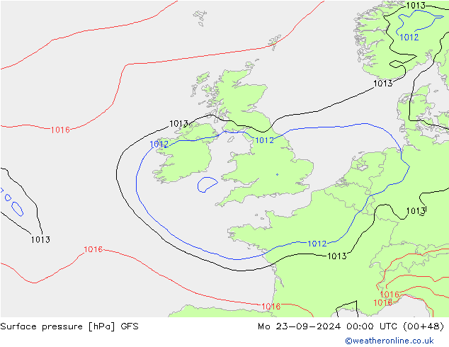 GFS: Pzt 23.09.2024 00 UTC