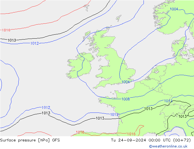 GFS: Út 24.09.2024 00 UTC